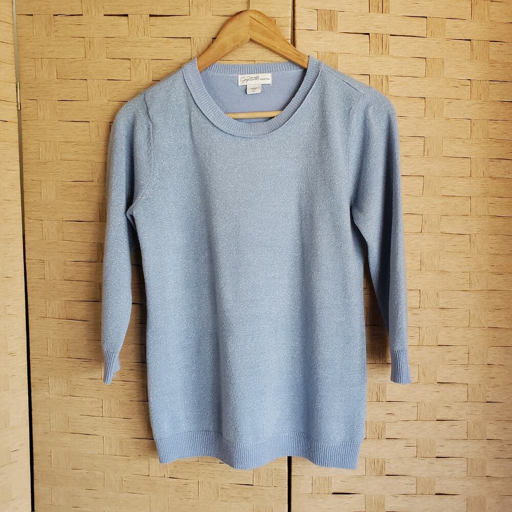 Jaclyn Smith Sweater Size Small Light Blue with Silver Metallic